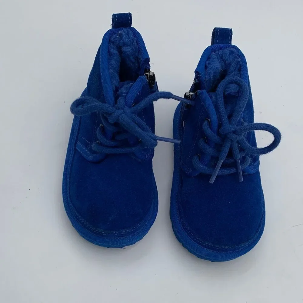 UGG Kids Jorie Blue Suede Boots – Size 7